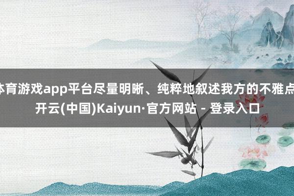 体育游戏app平台尽量明晰、纯粹地叙述我方的不雅点-开云(中国)Kaiyun·官方网站 - 登录入口