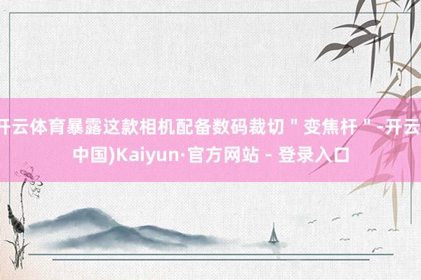 开云体育暴露这款相机配备数码裁切＂变焦杆＂-开云(中国)Kaiyun·官方网站 - 登录入口