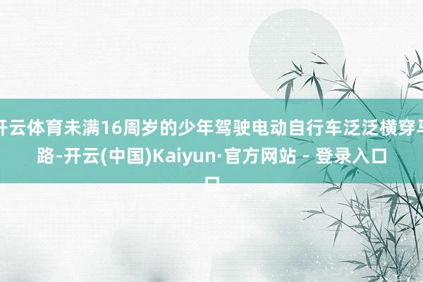 开云体育未满16周岁的少年驾驶电动自行车泛泛横穿马路-开云(中国)Kaiyun·官方网站 - 登录入口