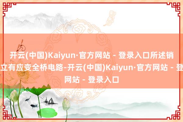 开云(中国)Kaiyun·官方网站 - 登录入口所述销轴上成立有应变全桥电路-开云(中国)Kaiyun·官方网站 - 登录入口