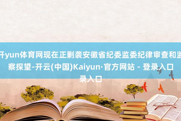 开yun体育网现在正剿袭安徽省纪委监委纪律审查和监察探望-开云(中国)Kaiyun·官方网站 - 登录入口