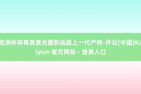 欧洲杯体育其感光面积远超上一代产物-开云(中国)Kaiyun·官方网站 - 登录入口