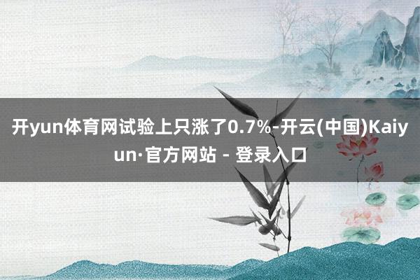 开yun体育网试验上只涨了0.7%-开云(中国)Kaiyun·官方网站 - 登录入口