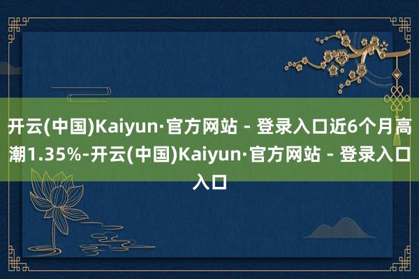 开云(中国)Kaiyun·官方网站 - 登录入口近6个月高潮1.35%-开云(中国)Kaiyun·官方网站 - 登录入口