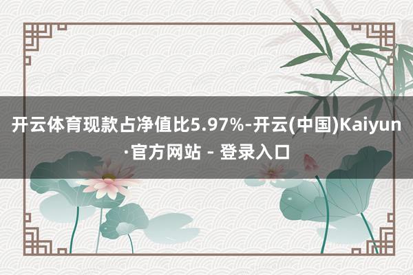 开云体育现款占净值比5.97%-开云(中国)Kaiyun·官方网站 - 登录入口