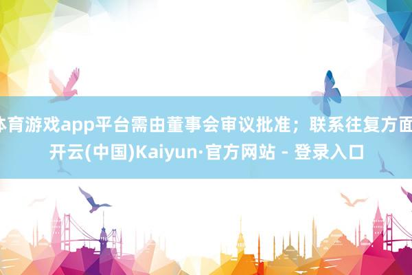 体育游戏app平台需由董事会审议批准;联系往复方面-开云(中国)Kaiyun·官方网站 - 登录入口
