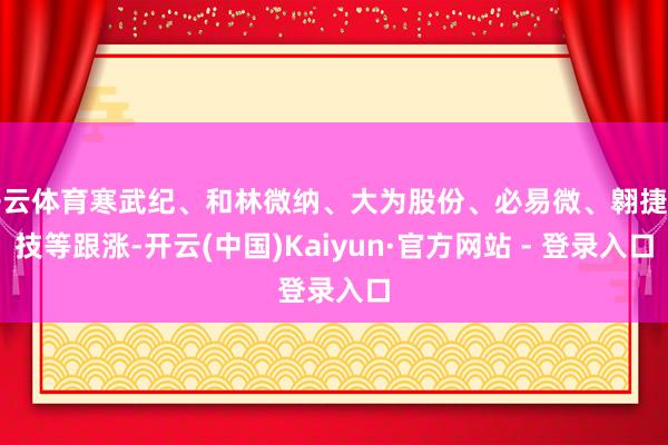 开云体育寒武纪、和林微纳、大为股份、必易微、翱捷科技等跟涨-开云(中国)Kaiyun·官方网站 - 登录入口